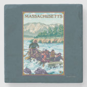 MassachusettsRiver, das Szene flößt Steinuntersetzer (Vorderseite)