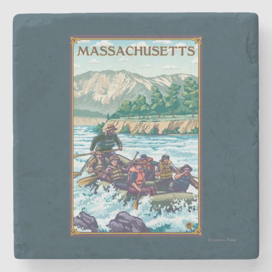 MassachusettsRiver, das Szene flößt Steinuntersetzer (Vorderseite)