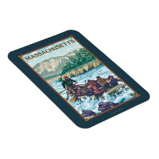 MassachusettsRiver Rafting Scene Magnet (Rechte Seite)
