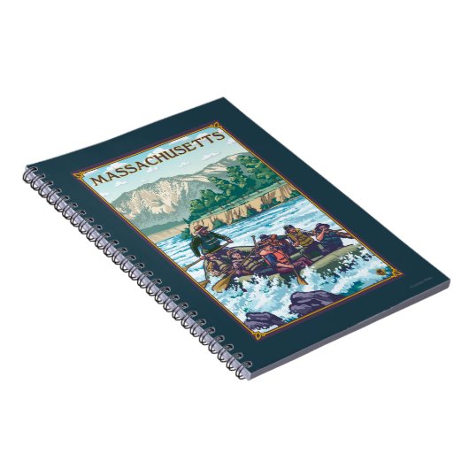 MassachusettsRiver Rafting Scene Notizblock (Rechte Seite)