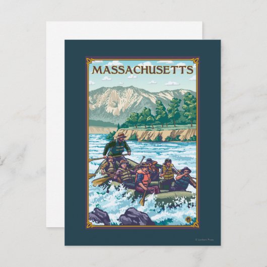 MassachusettsRiver Rafting Scene Postkarte (Vorne/Hinten)