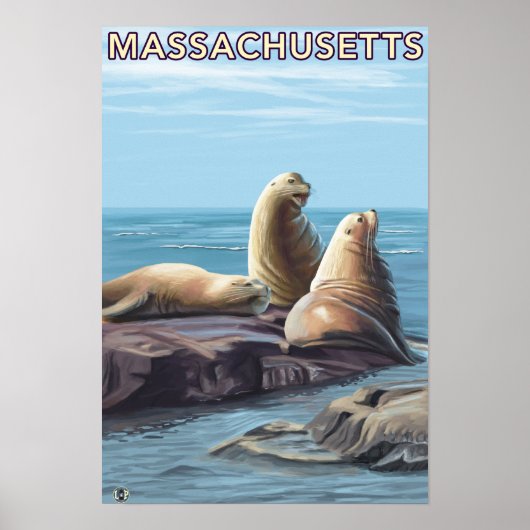 MassachusettsSea Lions Scene Poster (Vorne)