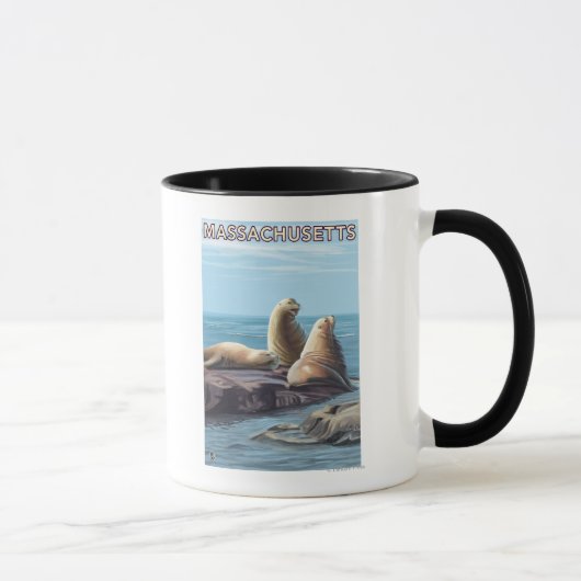 MassachusettsSea Lions Scene Tasse (Rechts)