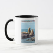 MassachusettsSea Lions Scene Tasse (Links)