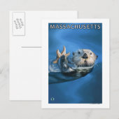 MassachusettsSea Otter Scene Postkarte (Vorne/Hinten)