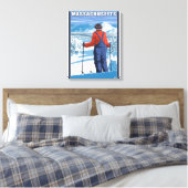 MassachusettsSkier Admiring View Leinwanddruck (Insitu (Schlafzimmer))