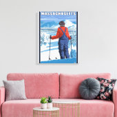 MassachusettsSkier Admiring View Leinwanddruck (Insitu (Wohnzimmer))
