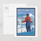 MassachusettsSkier Admiring View Postkarte (Vorne/Hinten)