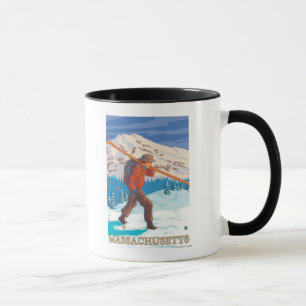 MassachusettsSkier tragende Skis Tasse