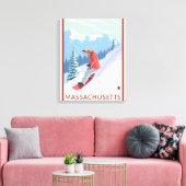 MassachusettsSnowboarder Scene Leinwanddruck (Insitu (Wohnzimmer))