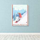MassachusettsSnowboarder Scene Leinwanddruck (Insitu (Holzboden))