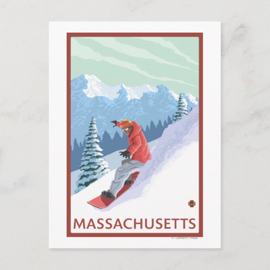 MassachusettsSnowboarder Scene Postkarte (Vorderseite)