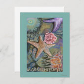 MassachusettsTidepool Scene Postkarte (Vorne/Hinten)