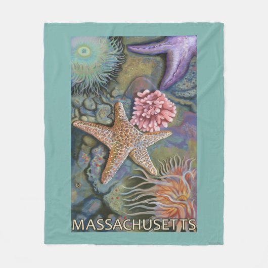 MassachusettsTidepool Szene Fleecedecke (Vorderseite)