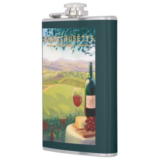 MassachusettsWine Land-Szene Flachmann (Links)