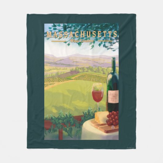 MassachusettsWine Land-Szene Fleecedecke (Vorderseite)