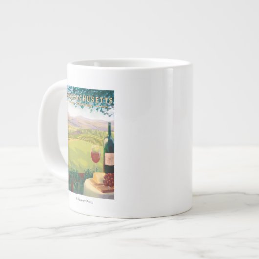 MassachusettsWine Land-Szene Jumbo-Tasse (Vorderseite Links)