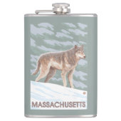 MassachusettsWolf Szene Flachmann (Vorderseite)