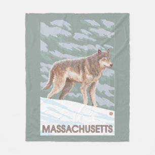 MassachusettsWolf Szene Fleecedecke