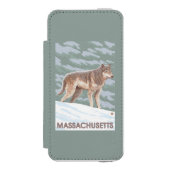 MassachusettsWolf Szene Incipio iPhone Geldbeutel-Hülle (Folio Vorderseite)