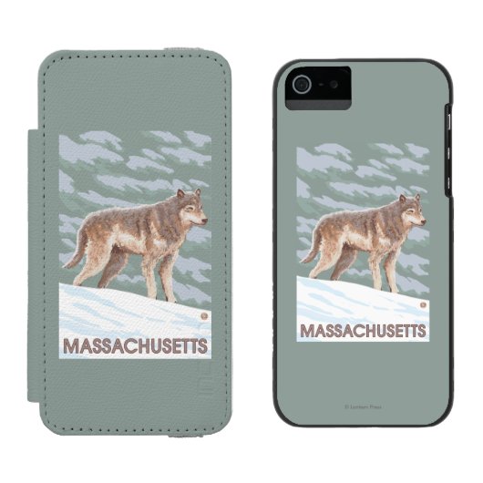MassachusettsWolf Szene Incipio iPhone Geldbeutel-Hülle (Seite an Seite)