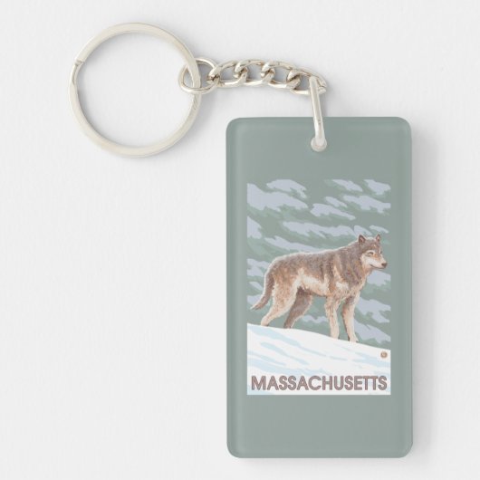MassachusettsWolf Szene Schlüsselanhänger (Vorderseite)