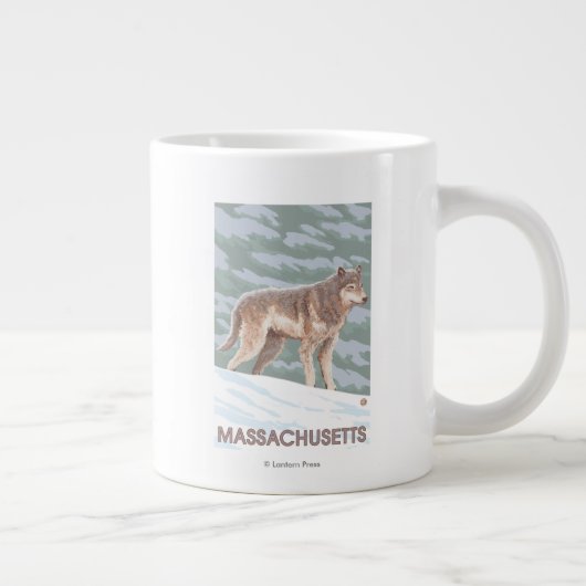 MassachusettsWolfszene Jumbo-Tasse (Rechts)