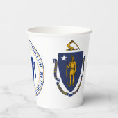 Massachusite Flag & Seal, Flag of Massachusetts Pappbecher (Rückseite)