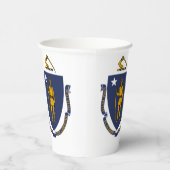 Massachusite Flag & Seal, Flag of Massachusetts Pappbecher (Rechts)