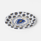 Massachusite Flag & Seal, Massachusetts Pappteller (Schrägansicht)