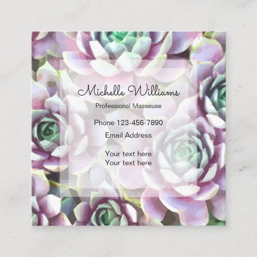 Massage beruflich quadratische visitenkarte (Vorderseite)