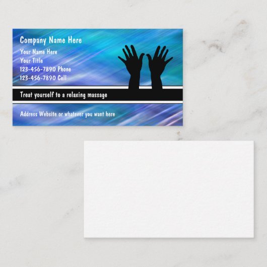 Massage Business Cards Modernes Design Visitenkarte (Vorne/Hinten)