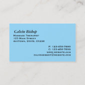Massage/ Chiropractor Business Card/ Blau Visitenkarte (Rückseite)