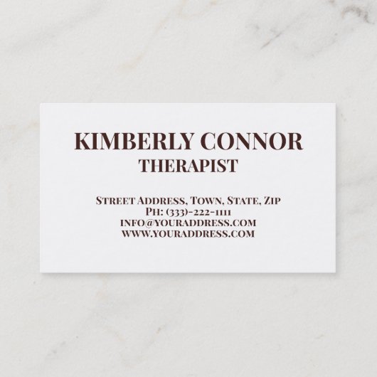 Massage Chiropraktisches Soul- und Körpertherapie Visitenkarte (Rückseite)