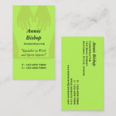 Massage-Chiropraktor-Geschäfts-Karten-Grün Visitenkarte (Vorne/Hinten)
