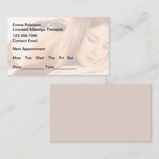 Massage Client Termin Erinnerung Business Cards (Vorne/Hinten)