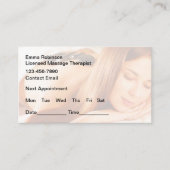 Massage Client Termin Erinnerung Business Cards (Vorderseite)