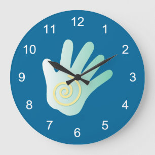 Massage-Energie-Hand Große Wanduhr