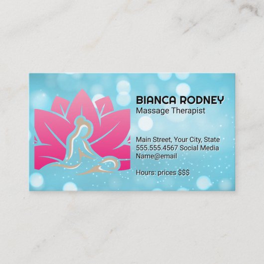 Massage Floral Logo Visitenkarte (Vorderseite)
