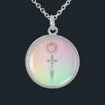 *~* Massage Frau - Mond Sun Nirvana Yoga Reiki Sterling Silberkette<br><div class="desc">Rund Sterling Silver Metaphysische Spirituelle Neue Age Halskette. * Energienacheres, sehr beruhigendes Soft Pastellbild COSMIC Ethereal Heilige Geometrie Symbol, das den Weg zur Erleuchtung und Nirvana darstellt. Sie werden feststellen, dass dieses Design mit Ihnen auf einer sehr tiefen Ebene kommunizieren kann. Der Hintergrund hat eine hübsche glitzernde Glitzer-Textur mit verschiedenen...</div>