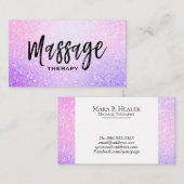 *~* Massage Glitzer Rosa Lavendel-Gradient-Spargel Visitenkarte (Vorne/Hinten)