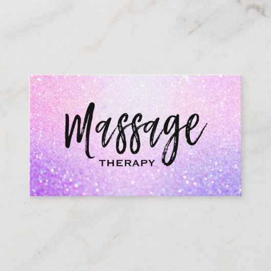 *~* Massage Glitzer Rosa Lavendel-Gradient-Spargel Visitenkarte (Vorderseite)