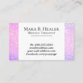 *~* Massage Glitzer Rosa Lavendel Gradient Sparkle Visitenkarte (Rückseite)