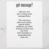 Massage got? In schwarzer Tinte Flyer (Vorne)