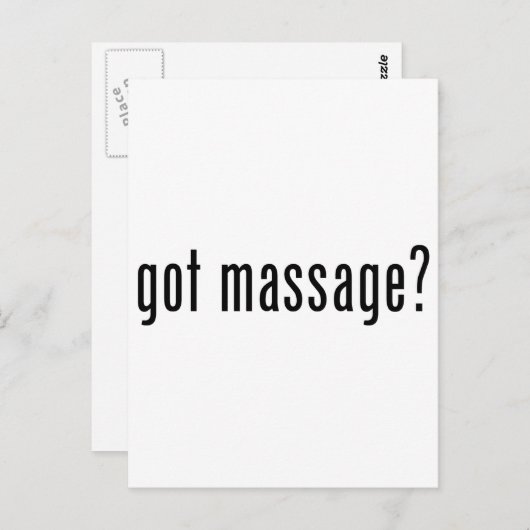 Massage got? postkarte (Vorne/Hinten)