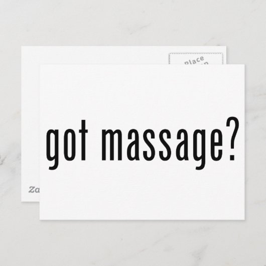 Massage got? postkarte (Vorne/Hinten)