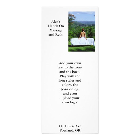 Massage im Freien Werbekarte (Vorne)