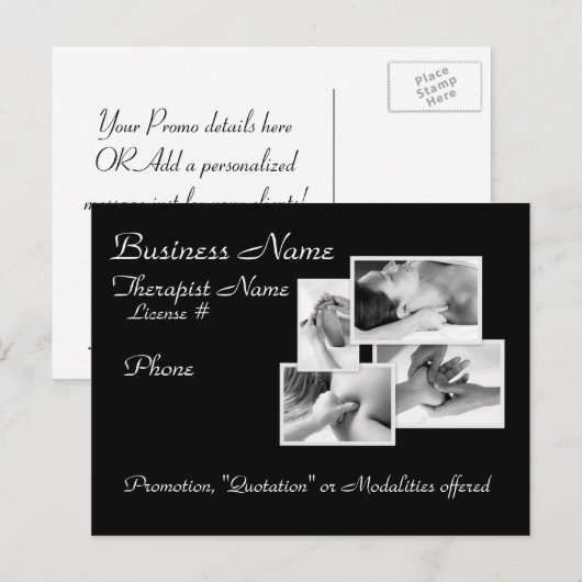 Massage/Körperarbeit Werbepostkarte Postkarte (Vorne/Hinten)