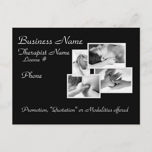 Massage/Körperarbeit Werbepostkarte Postkarte (Vorderseite)