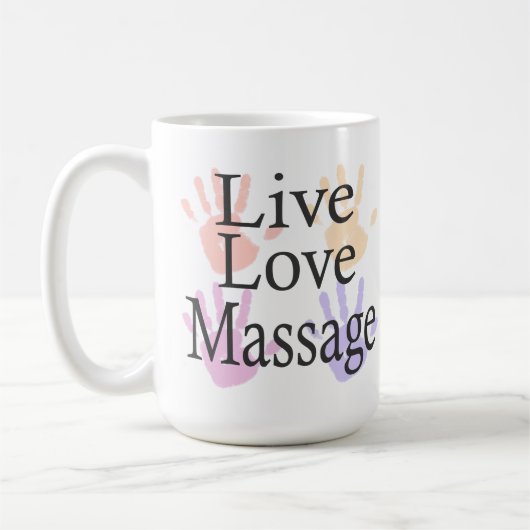 Massage Live Liebe Tasse Geschenk (Links)